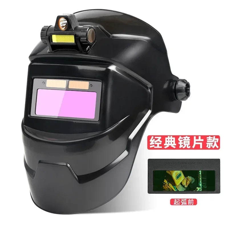 PC Welding Masks Automatic Variable Light Adjustment Large View Auto Darkening Welding Facemask for Arc Welding Grinding Cutting