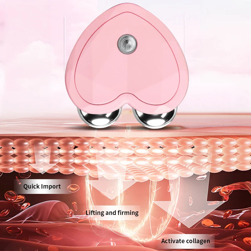 Microcurrent Face Lifting Roller Massager with Gel Anti-Wrinkle Skin Tightening Rejuvenation Product Slimming Facial Beauty Care