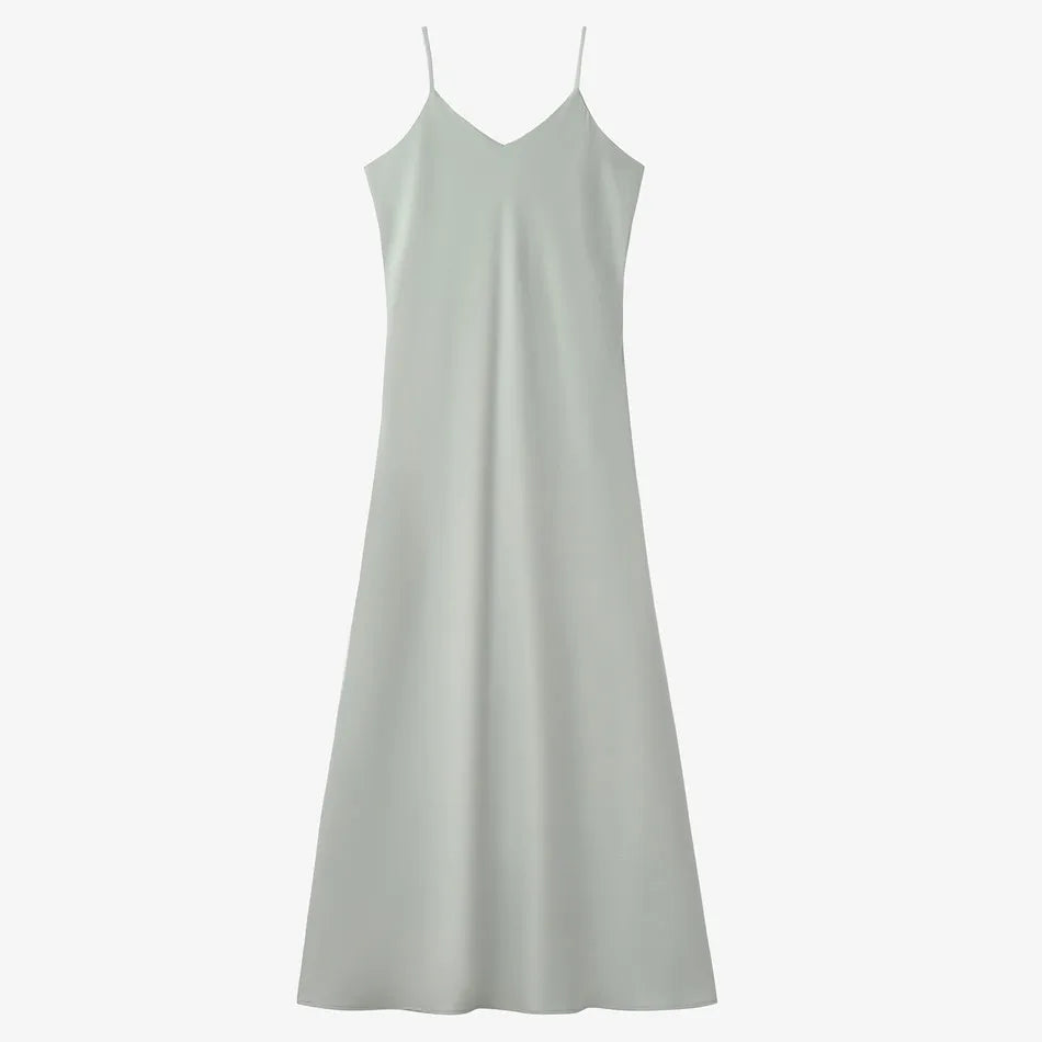 AS 2024 woman clothing high Stretch ribbing closed-fit wrap tops + Matte Satin dress Maxi matching sets ( Ship out in 1 day)