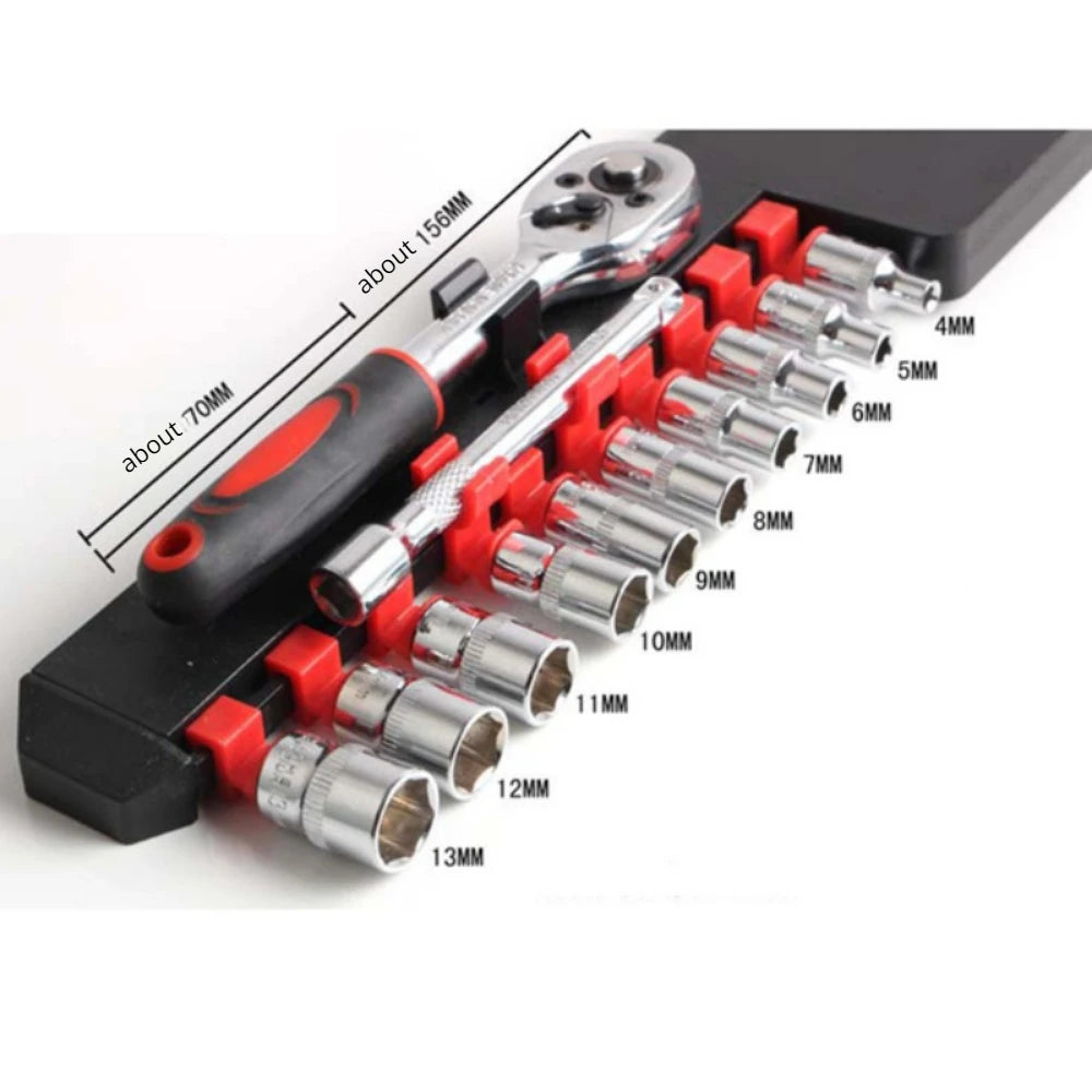 BS1 12 Piece Quick Wrench Barrel Set Motorcycle Bicycle Repair Tool Hardware Auto Boat Car Multi Tool Kit Easy to Carry